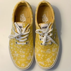 Yellow Hawaiian Floral Palm Trees Vans